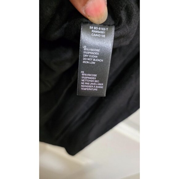 XXI Black Sleeveless Scoop-Neck Mini T- Shirt Dress Metallic Gold Stud Embellish - Picture 6 of 6